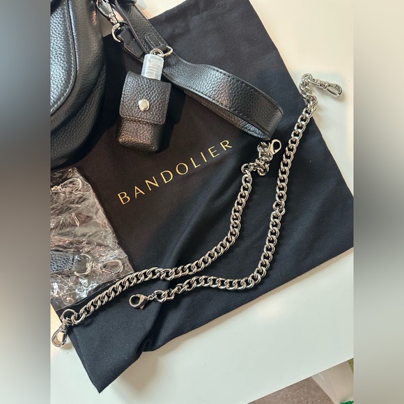 Shay Bandolier Black Crossbody Bag with Chain Strap (silver!) - Picture 10 of 16